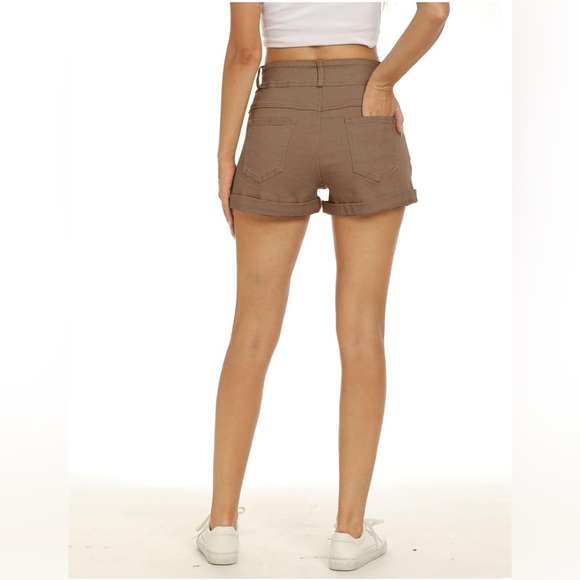 NWT Woman’s High waisted brown Shorts - Picture 7 of 8